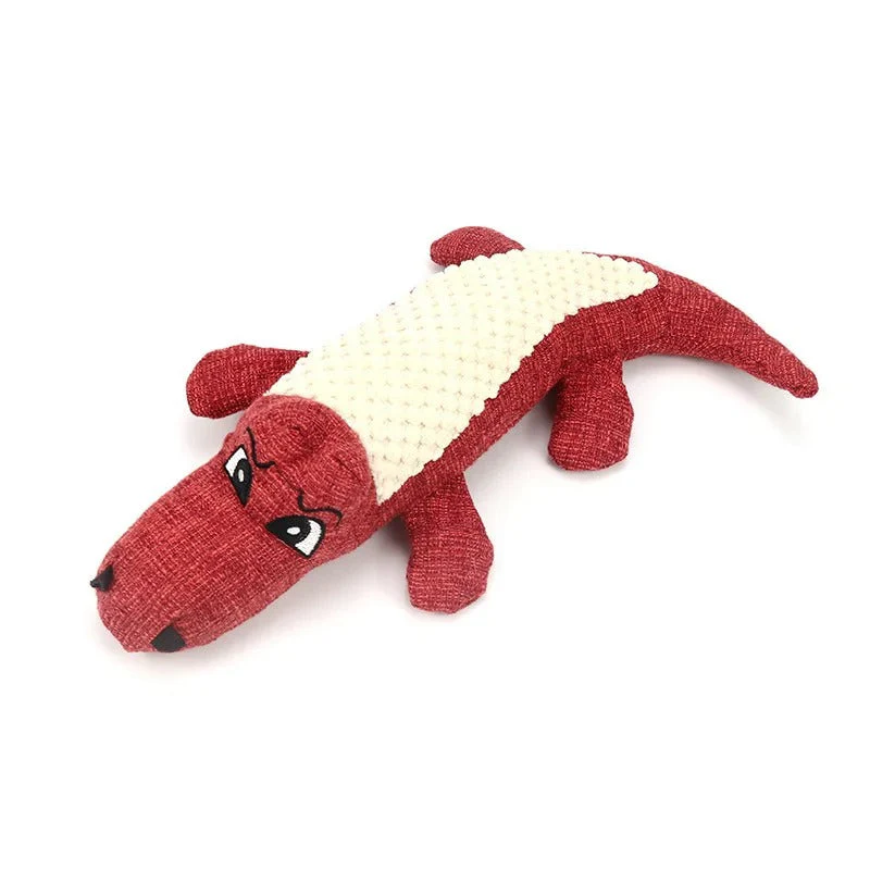 Duurzaam pluchen krokodil voor honden | Groene kauwspeelgoed met pieper | Interactief en veilig | Voor alle hondenmaten - Image 8
