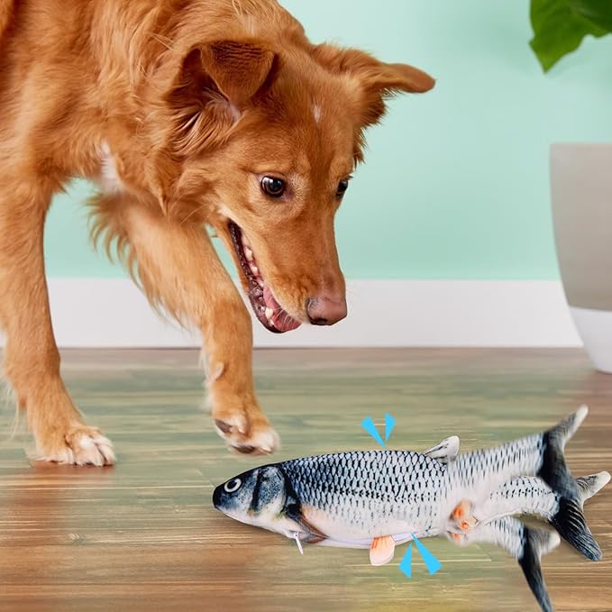 Interactieve Bewegende Vis Met Sensor | USB-oplaadbaar | Speelgoed Hond | Realistisch Uiterlijk | Inclusief Kattenkruid - Image 2