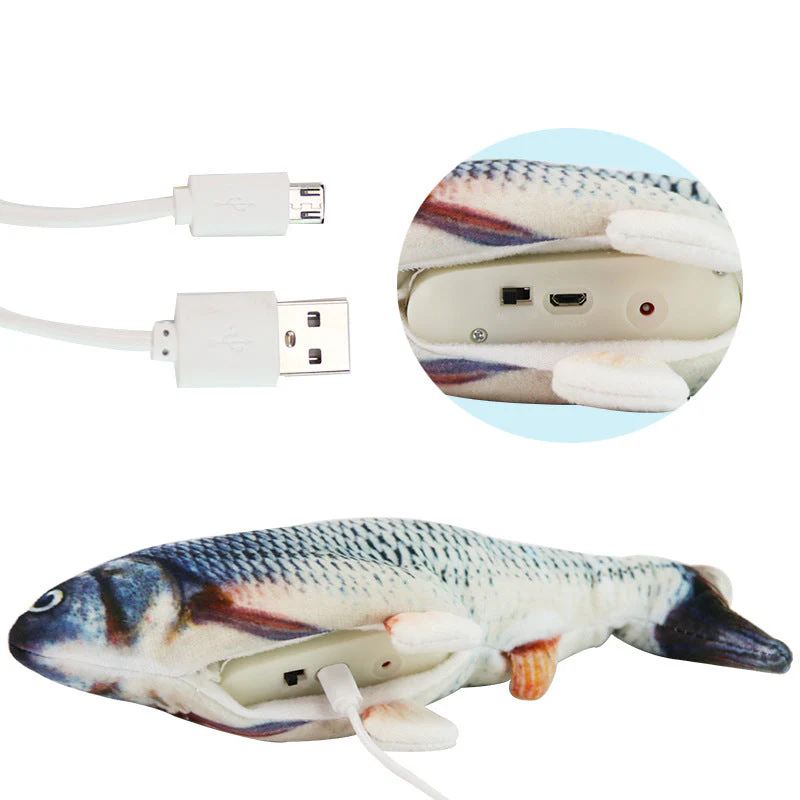 Interactieve Bewegende Vis Met Sensor | USB-oplaadbaar | Speelgoed Hond | Realistisch Uiterlijk | Inclusief Kattenkruid - Image 6