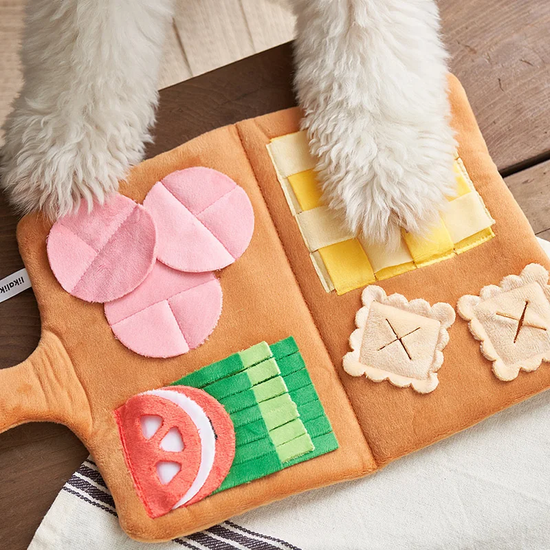 Speelgoed voor Honden | Snuffelmat Pluche en Fleece | Interactief Opvouwbaar Voerspel | Geel | Voor Kleine en Middelgrote Honden | Mentale Stimulatie en Langzaam Eten - Image 4