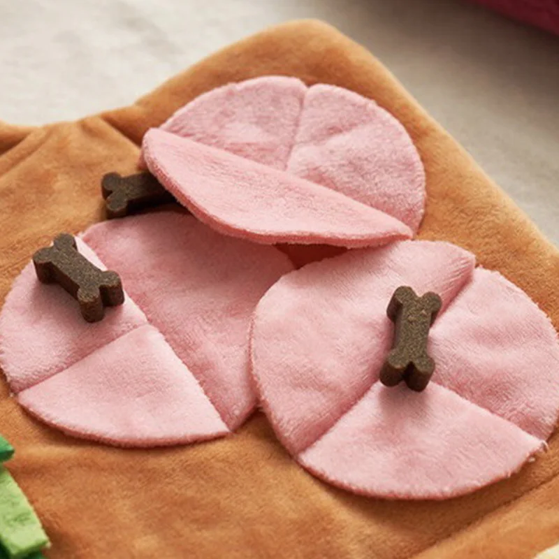 Speelgoed voor Honden | Snuffelmat Pluche en Fleece | Interactief Opvouwbaar Voerspel | Geel | Voor Kleine en Middelgrote Honden | Mentale Stimulatie en Langzaam Eten - Image 5