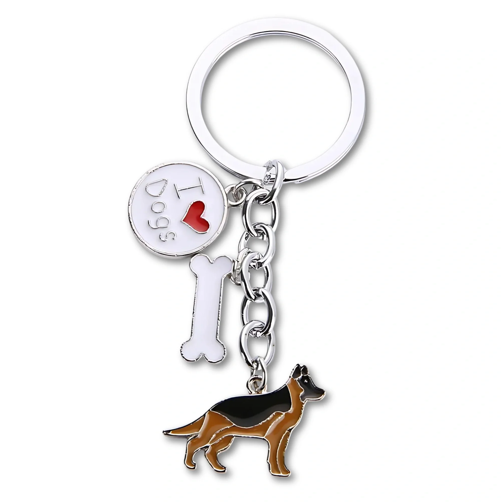 Jack Russell Terrier Sleutelhanger | Metalen Hondenhanger voor Dames & Heren | Sleutelring & Tasbedel | Cadeau voor Hondenliefhebbers | Zilver | Unisex
