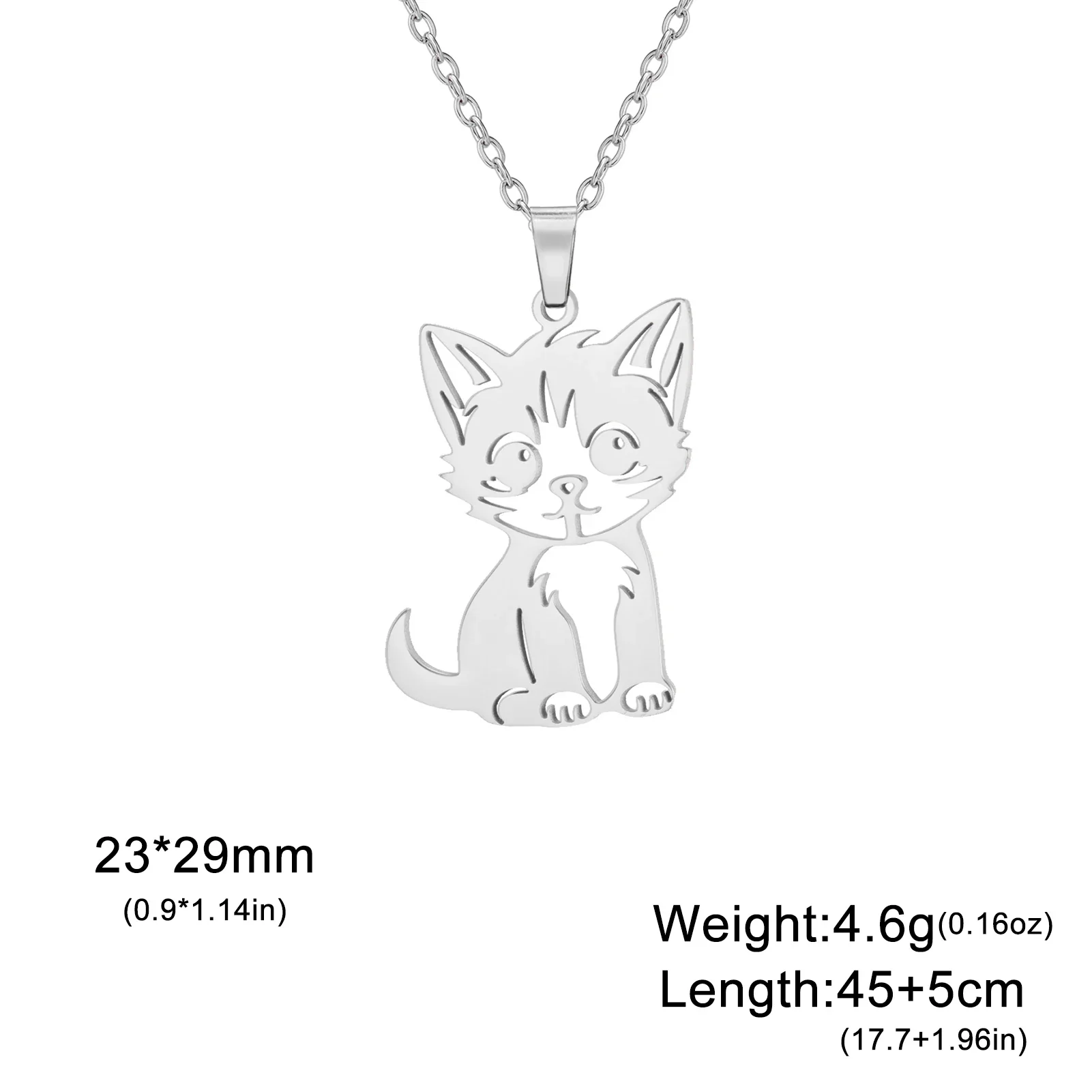Jeshayuan Ketting met Kat Hanger voor Dames | Roestvrijstaal | Schattige Dieren Sieraad | Kado Idee | Goud & Zilver | Trendy Modeaccessoire - Image 3