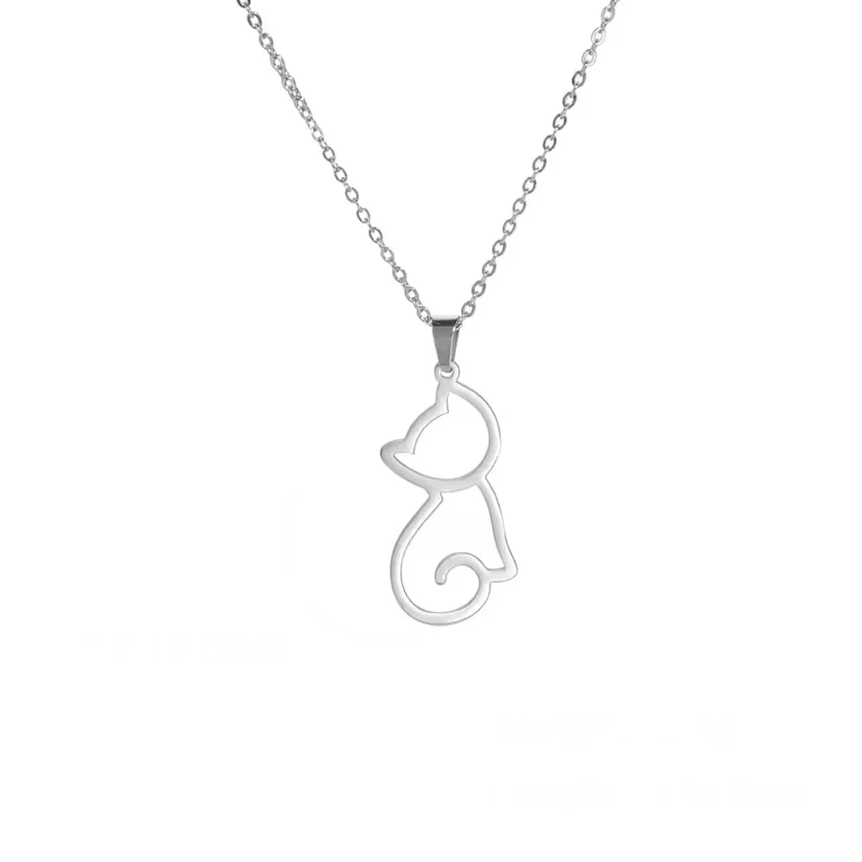 Katten Ketting voor Dames | RVS Hanger met Schattige Katten | Trendy Dieren Sieraad | Cadeau Idee | Zilver & Goud | Jeshayuan | Allergievrij | Modieuze Dames Halsketting
