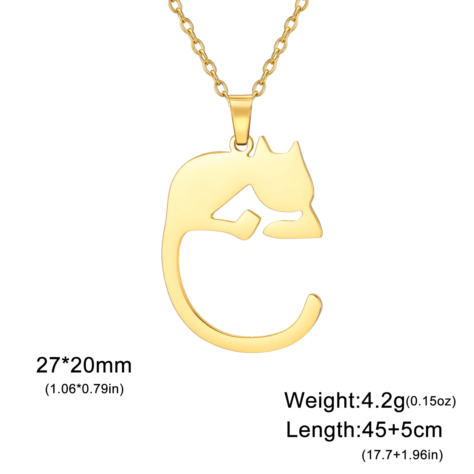 Katten hanger ketting dames | Edelstaal | Schattige kitten hanger | Trendy dieren sieraad | Perfect cadeau | Goud & staal | Jeshayuan - Image 3