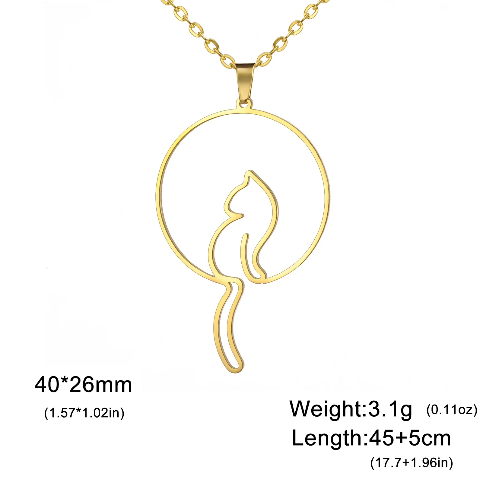 Katten Hanger Ketting voor Dames | Roestvrijstaal | Schattige Kat Sieraad | Trendy Dieren Ketting | Gift Idee | Goud & Zilver | Vert Niet | Mode Sieraad voor Feest, Verjaardag, Bruiloft - Image 3