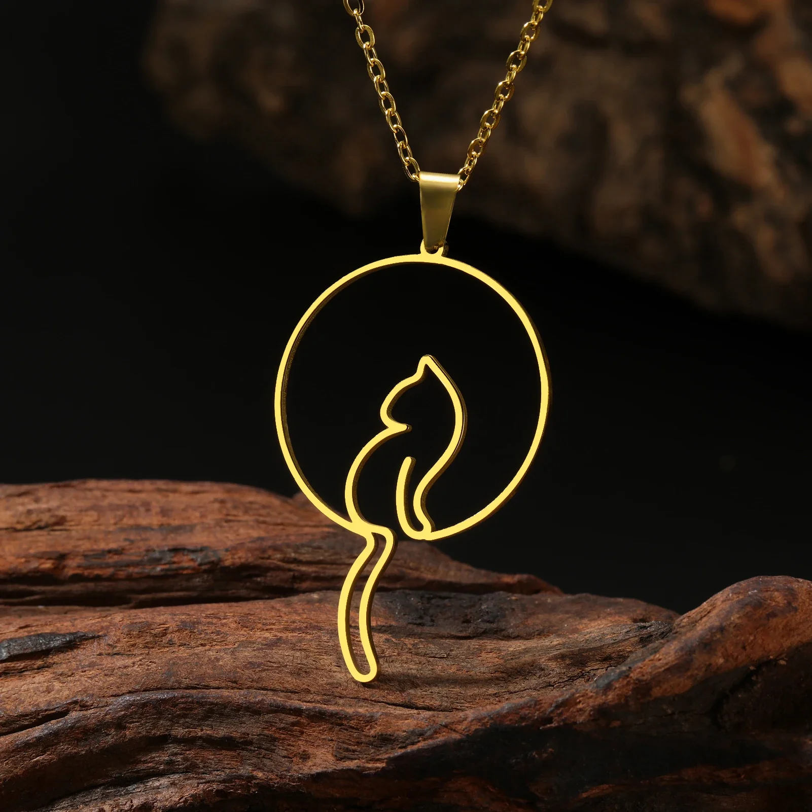 Katten Hanger Ketting voor Dames | Roestvrijstaal | Schattige Kat Sieraad | Trendy Dieren Ketting | Gift Idee | Goud & Zilver | Vert Niet | Mode Sieraad voor Feest, Verjaardag, Bruiloft - Image 4