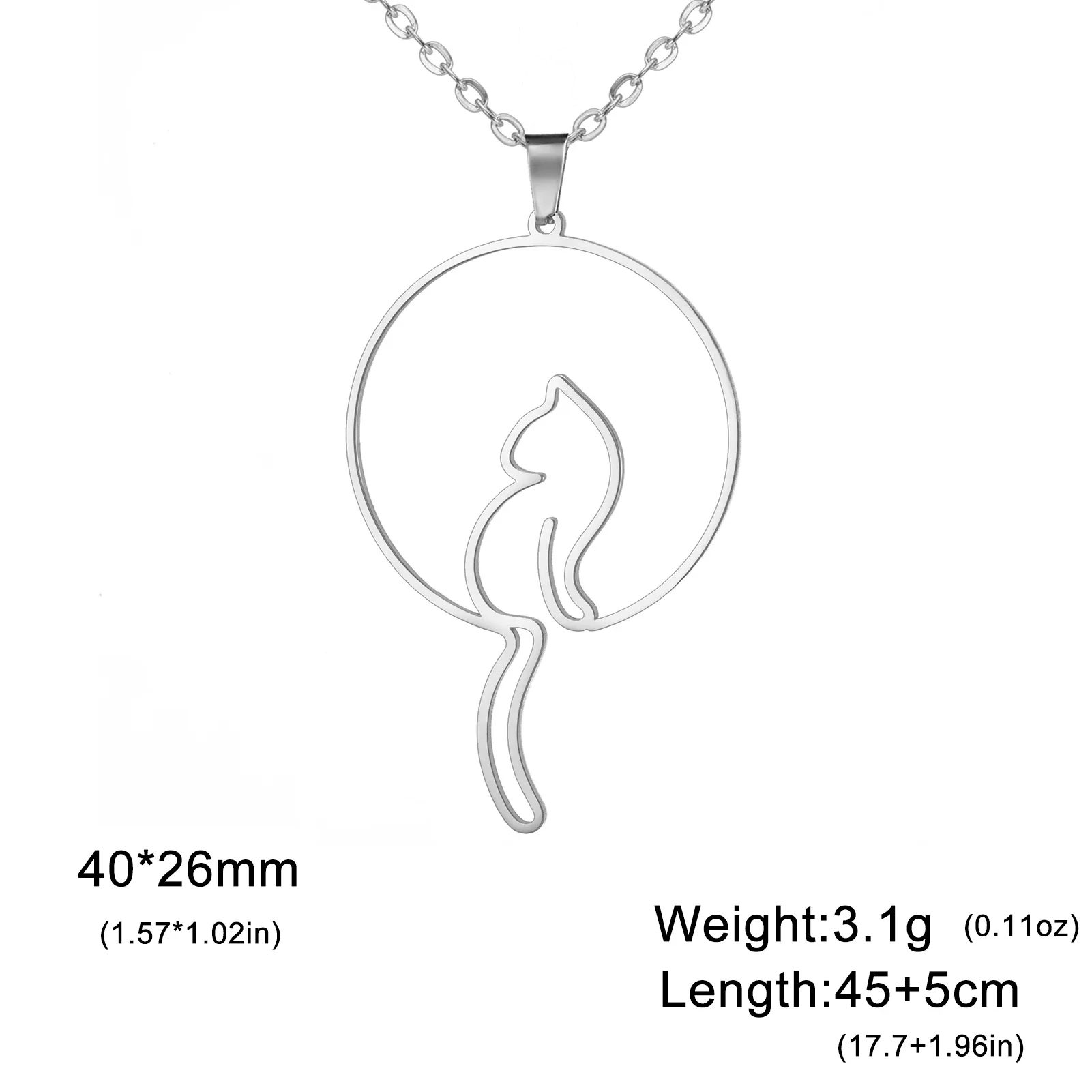 Katten hanger ketting voor dames | RVS | Schattig katten design | Dierlijke hanger | Trendy mode sieraad | Verjaardagscadeau | Goud & staal - Image 3
