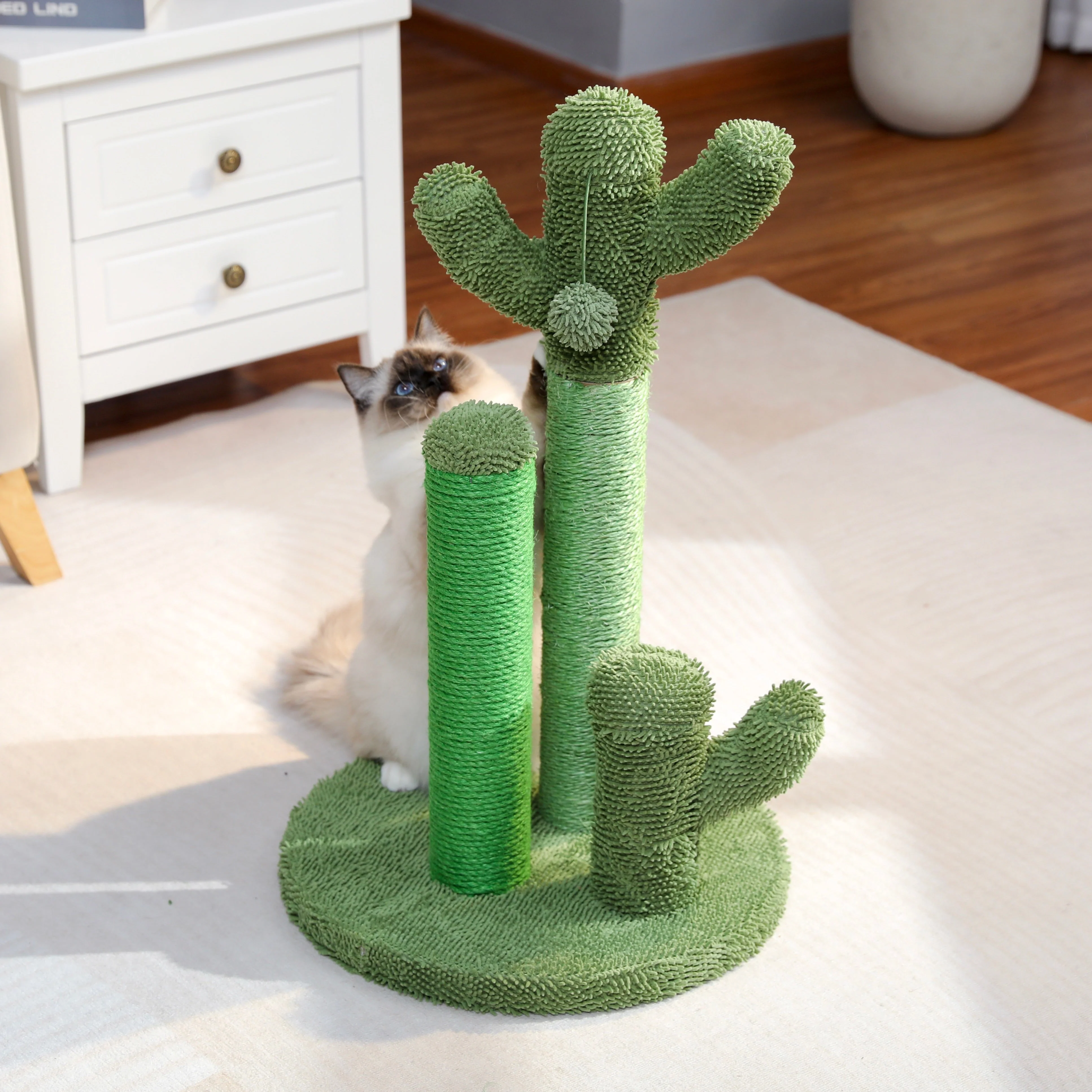 Katten krabpaal cactusvorm | Duurzaam sisal en pluche | Speels krabmeubel voor katten | Beschermt meubels | Decoratief design - Image 5