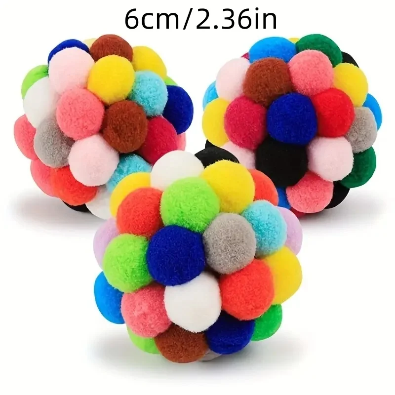 Kleurrijke Pluche Speelballen voor Katten met Belletje | Elastische en Zachte Ballen voor Zelfstandig Speelplezier - Image 7