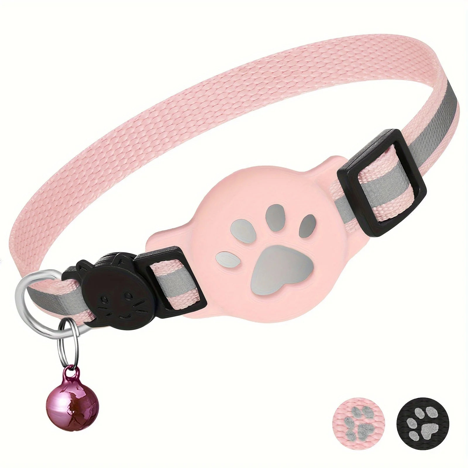 Kattenhalsband verstelbaar 18-30 cm | Veiligheidsbuckle | Bel | Nylon | Geschikt voor alle kattensoorten en leeftijden | Kattenpoot decoratie - Image 2