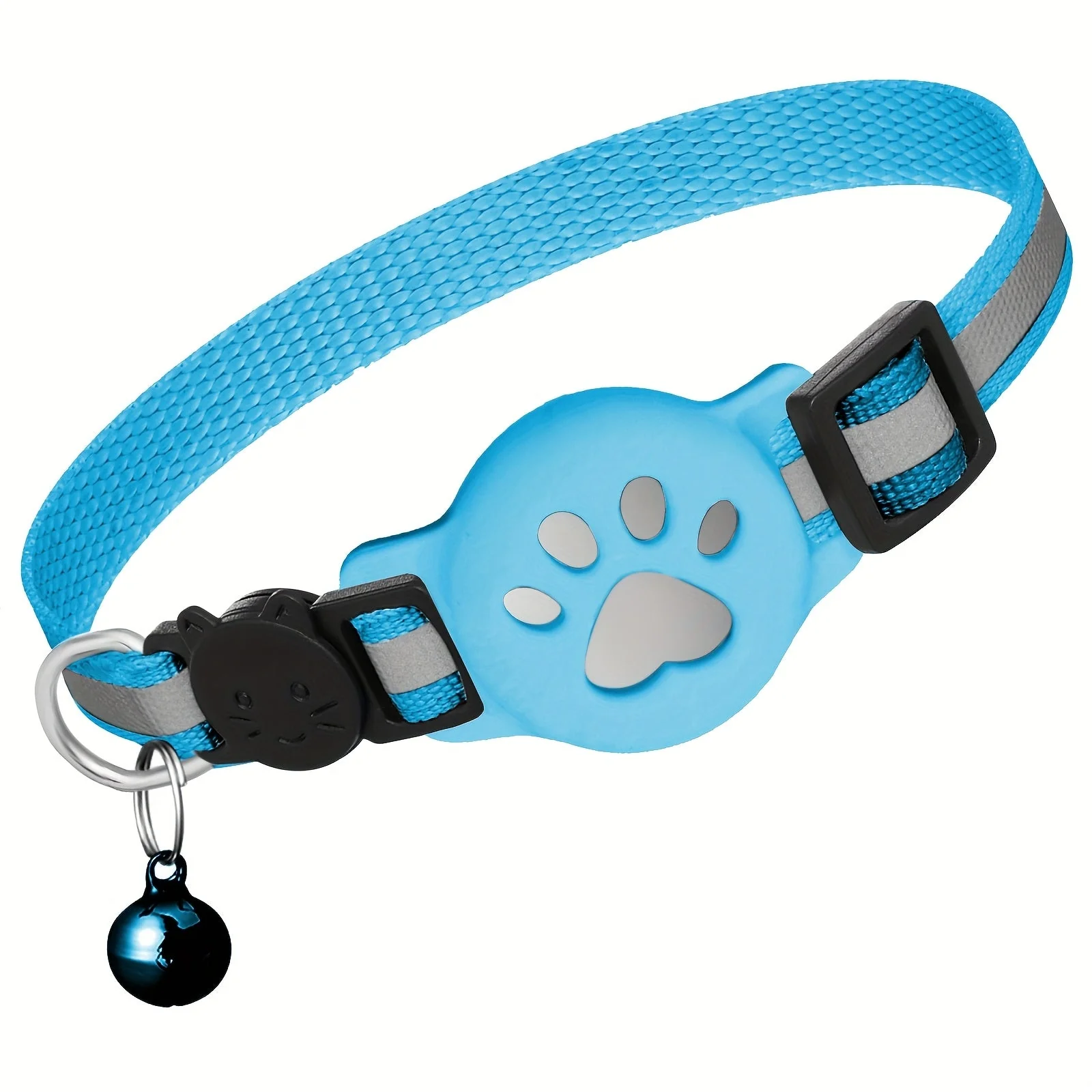 Kattenhalsband verstelbaar 18-30 cm | Veiligheidsbuckle | Bel | Nylon | Geschikt voor alle kattensoorten en leeftijden | Kattenpoot decoratie - Image 5
