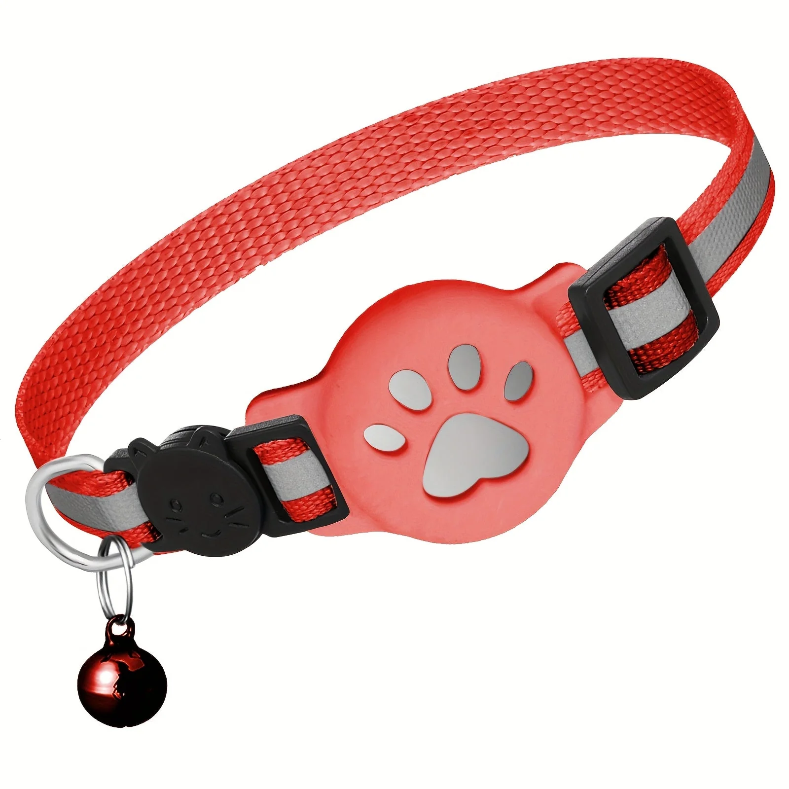 Kattenhalsband verstelbaar 18-30 cm | Veiligheidsbuckle | Bel | Nylon | Geschikt voor alle kattensoorten en leeftijden | Kattenpoot decoratie - Image 6
