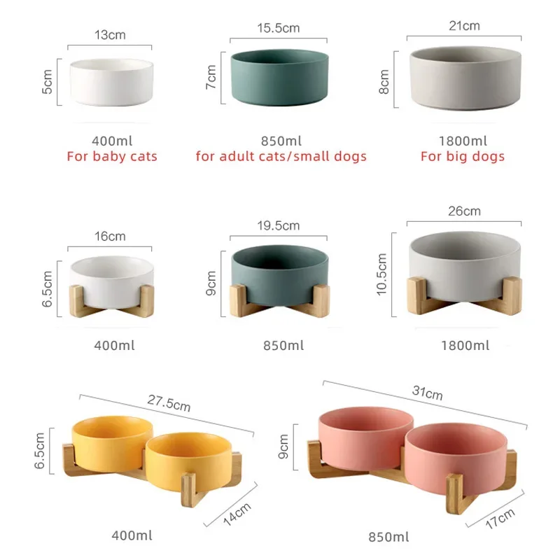 Set van 2 Keramische Voerbakken | BPA-vrij en Loodvrij | Vaatwasser- en Magnetronbestendig | Minimalistisch Design in Diverse Kleuren - Image 7