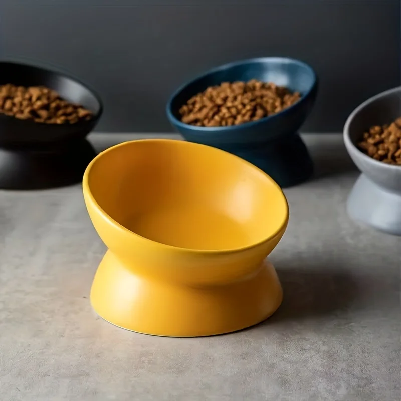 Keramische Voerbak met Verhoogd Oblique Ontwerp voor Honden en Katten | Beschermt Nek en Wervelkolom | Duurzaam en Stabiel - Image 5