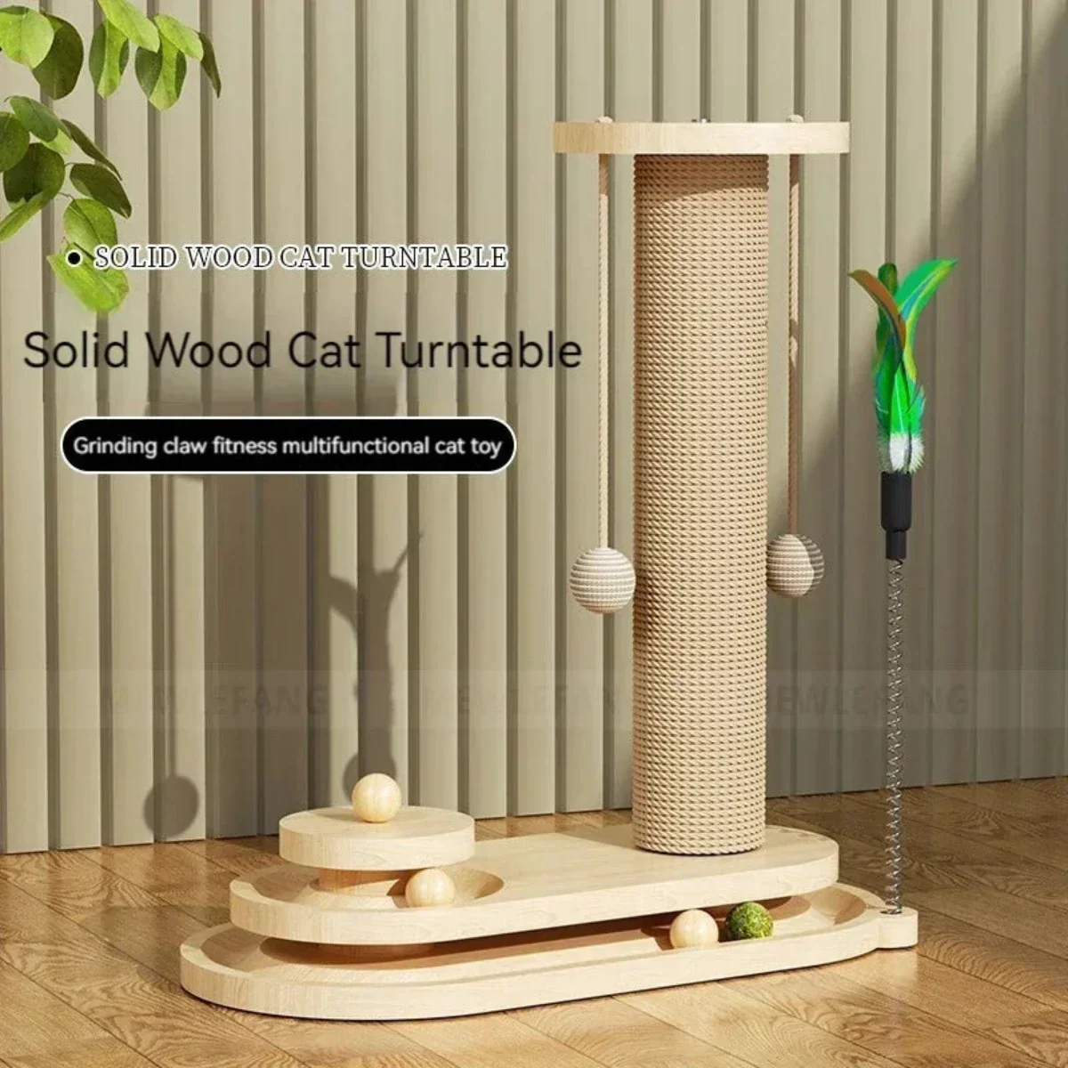 Speel- en Krabmeubel voor Katten | Hout en Sisal | Eenvoudig Monteerbaar | Stabiel en Veilig Design - Image 5