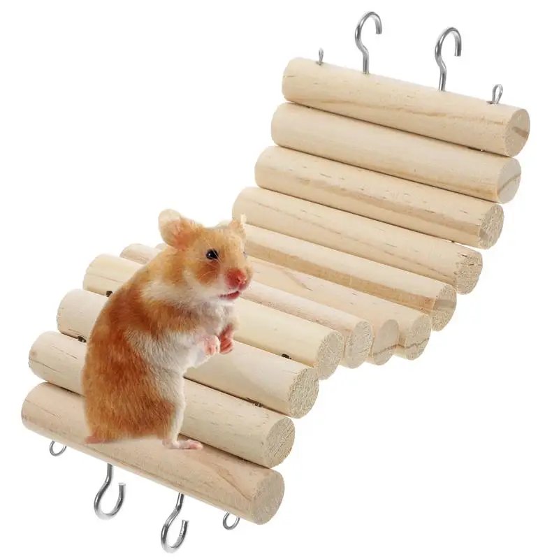 Houten Hamsterspeeltje Kooiladder | Klimladder voor Hamster en Cavia | Kleine Dieren Speelplaats | Bijtbestendig en Duurzaam | Reptielen Speelgoed | Perfecte Huisdieren Accessoires - Image 2