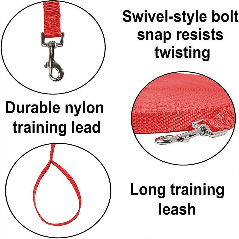 Lange nylon hondenriem voor training en wandelingen | Met stevige metalen karabijnhaak | Geschikt voor middelgrote en grote honden | Meerdere en en lengtes - Image 12
