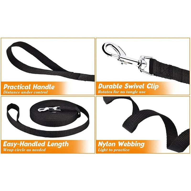 Lange nylon hondenriem voor training en wandelingen | Met stevige metalen karabijnhaak | Geschikt voor middelgrote en grote honden | Meerdere en en lengtes - Image 16