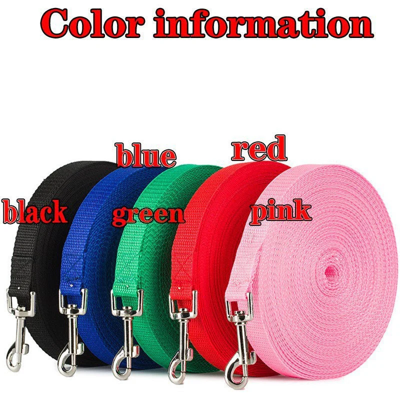 Lange nylon hondenriem voor training en wandelingen | Met stevige metalen karabijnhaak | Geschikt voor middelgrote en grote honden | Meerdere en en lengtes - Image 6