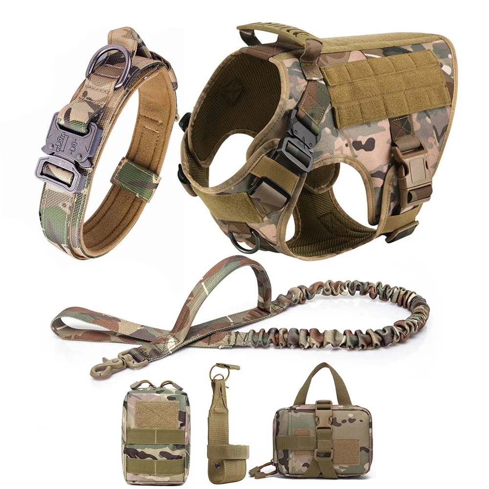 Tactische Hondentuig Set | Hondenharnas en Lijn | Afneembaar Gevoerd | Effen Nylon | Duitse Herder | Geschikt voor kleine honden - Image 11