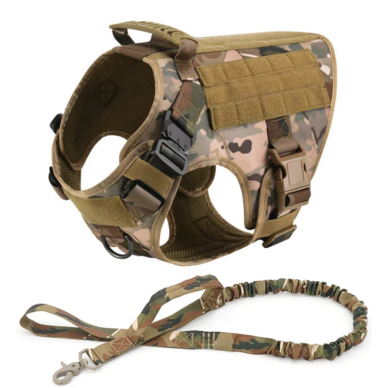 Tactische Hondentuig Set | Hondenharnas en Lijn | Afneembaar Gevoerd | Effen Nylon | Duitse Herder | Geschikt voor kleine honden - Image 13