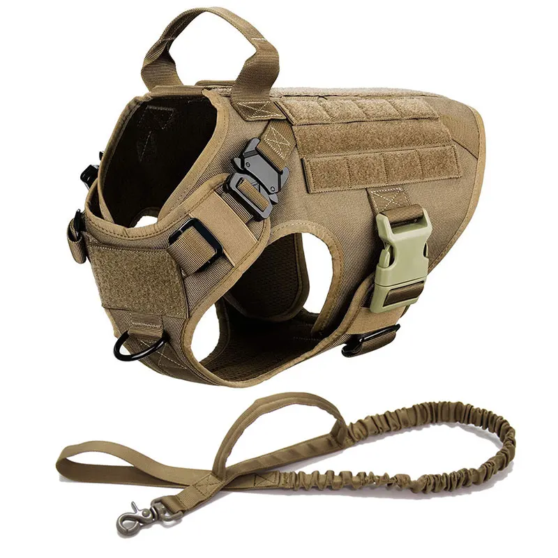 Tactische Hondentuig Set | Hondenharnas en Lijn | Afneembaar Gevoerd | Effen Nylon | Duitse Herder | Geschikt voor kleine honden - Image 17