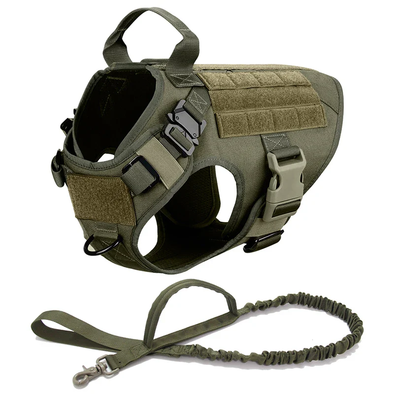 Tactische Hondentuig Set | Hondenharnas en Lijn | Afneembaar Gevoerd | Effen Nylon | Duitse Herder | Geschikt voor kleine honden - Image 19
