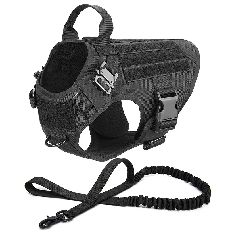 Tactische Hondentuig Set | Hondenharnas en Lijn | Afneembaar Gevoerd | Effen Nylon | Duitse Herder | Geschikt voor kleine honden - Image 21