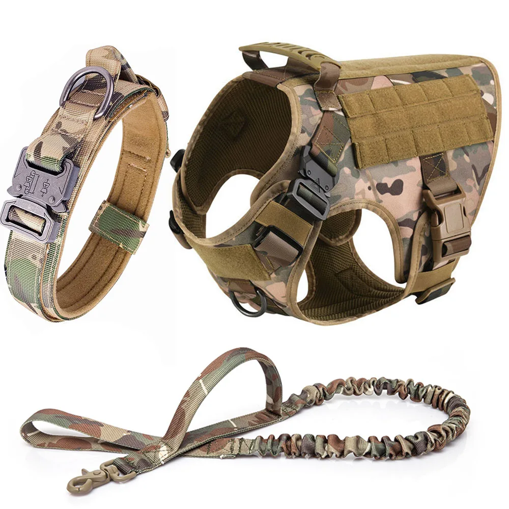 Tactische Hondentuig Set | Hondenharnas en Lijn | Afneembaar Gevoerd | Effen Nylon | Duitse Herder | Geschikt voor kleine honden - Image 7
