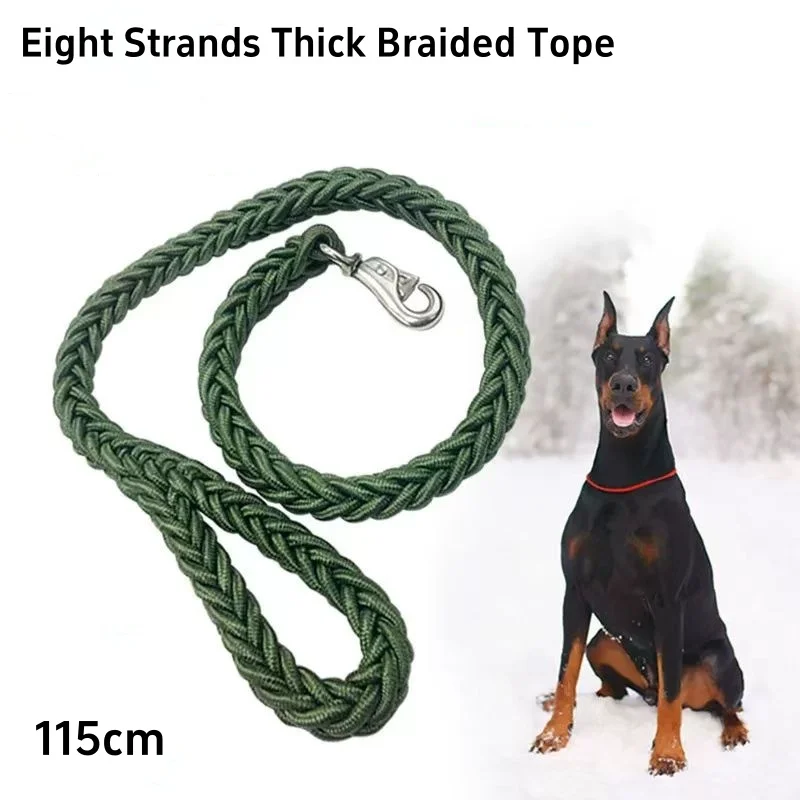 Sterke nylon hondenriem | Gevlochten touw met gesp | Alle seizoenen | Grote hondenriem voor bulldogs en rottweilers | Duurzaam en milieuvriendelijk | Geschikt voor wandelen, trainen en reizen - Image 2