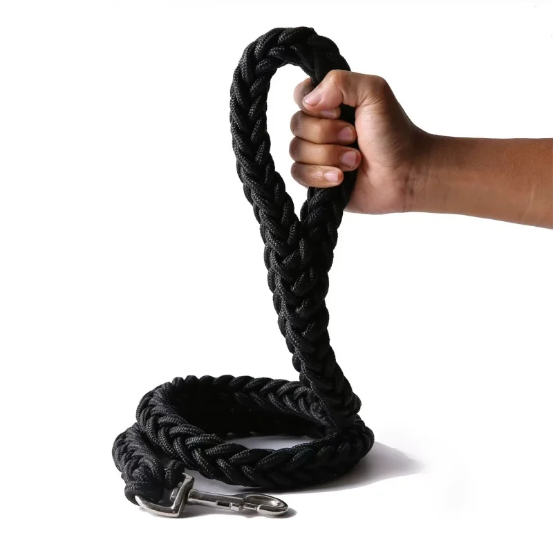 Sterke nylon hondenriem | Gevlochten touw met gesp | Alle seizoenen | Grote hondenriem voor bulldogs en rottweilers | Duurzaam en milieuvriendelijk | Geschikt voor wandelen, trainen en reizen - Image 6