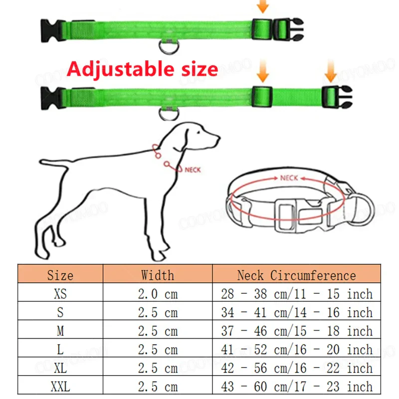 LED Verlichte Veiligheidshalsband voor Huisdieren | Oplaadbaar via USB, Waterbestendig, 3 Lichtmodi | Geschikt voor Honden en Katten - Image 5
