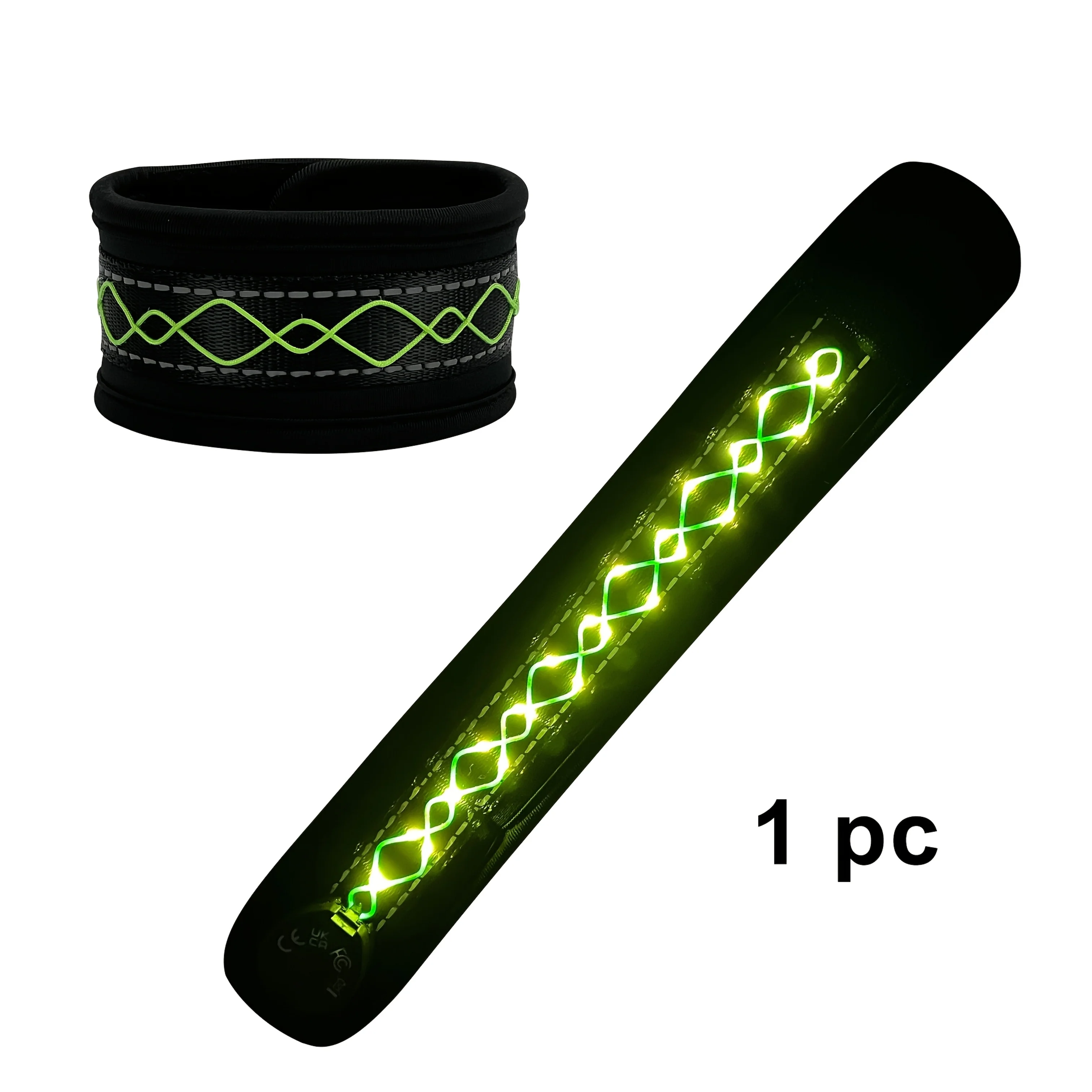 LED verlichting | Gevlochten Paard Beenbeschermers | Nacht Rijden | Veiligheid Paardrijden | Polyester | Knopcelbatterij - Image 3
