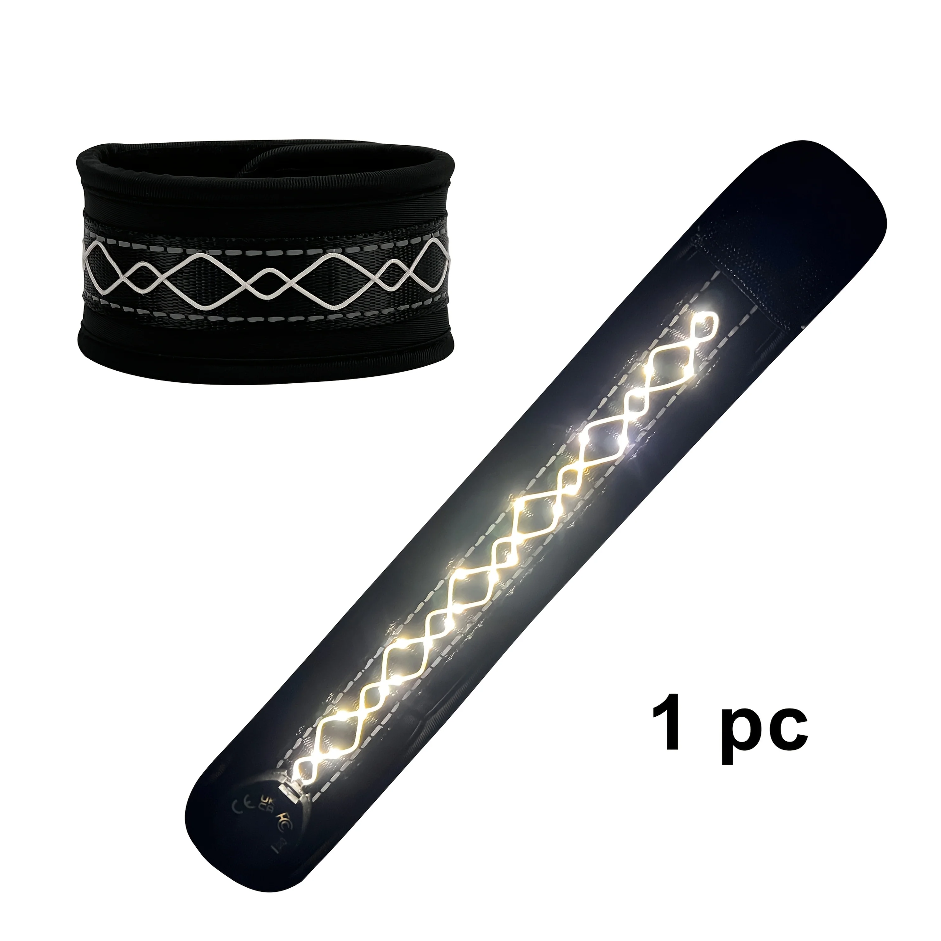 LED verlichting | Gevlochten Paard Beenbeschermers | Nacht Rijden | Veiligheid Paardrijden | Polyester | Knopcelbatterij - Image 5