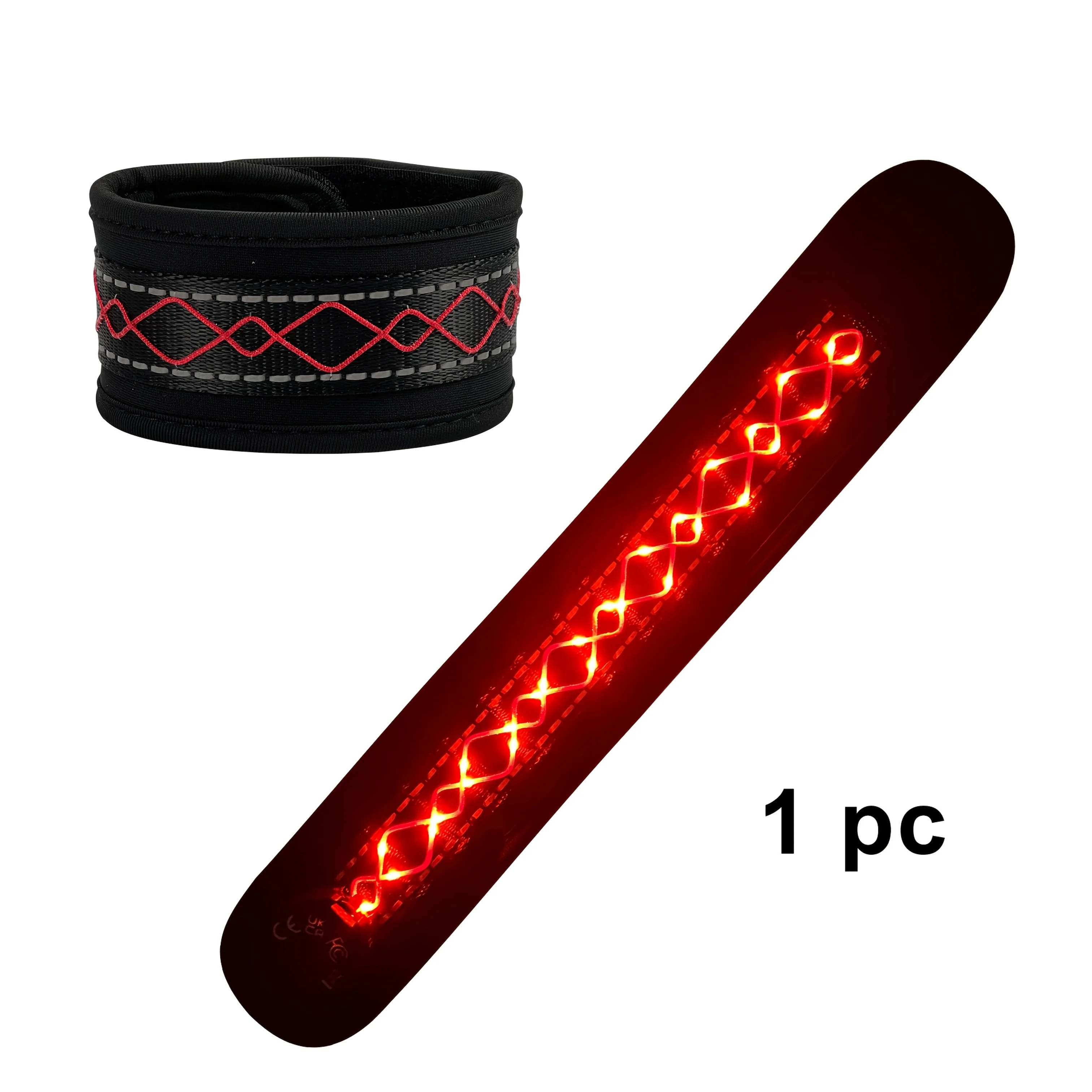 LED verlichting | Gevlochten Paard Beenbeschermers | Nacht Rijden | Veiligheid Paardrijden | Polyester | Knopcelbatterij - Image 7