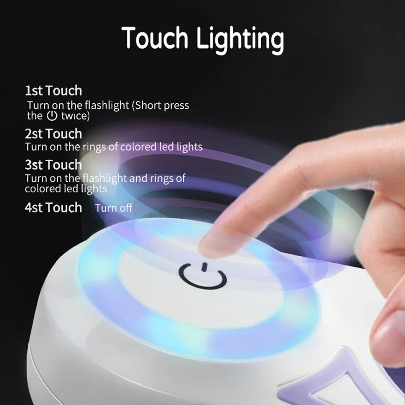 LED-Verlichte Automatische Lijn | 5 Meter | Comfortabele Grip, Zichtbaar in het Donker | Geschikt voor Honden en Katten tot 35 kg | Kleuren: Oranje, Paars, Groen - Image 4