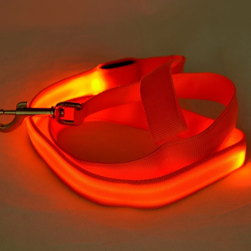 LED Veiligheidsriem Voor Honden | USB Oplaadbaar | Meerdere Lichtstanden | Ergonomisch Handvat | Nylon | Verkrijgbaar in Diverse Kleuren | 120cm Lang | 2.5cm Breed | Nachtelijke Wandeling Veiligheid - Image 3