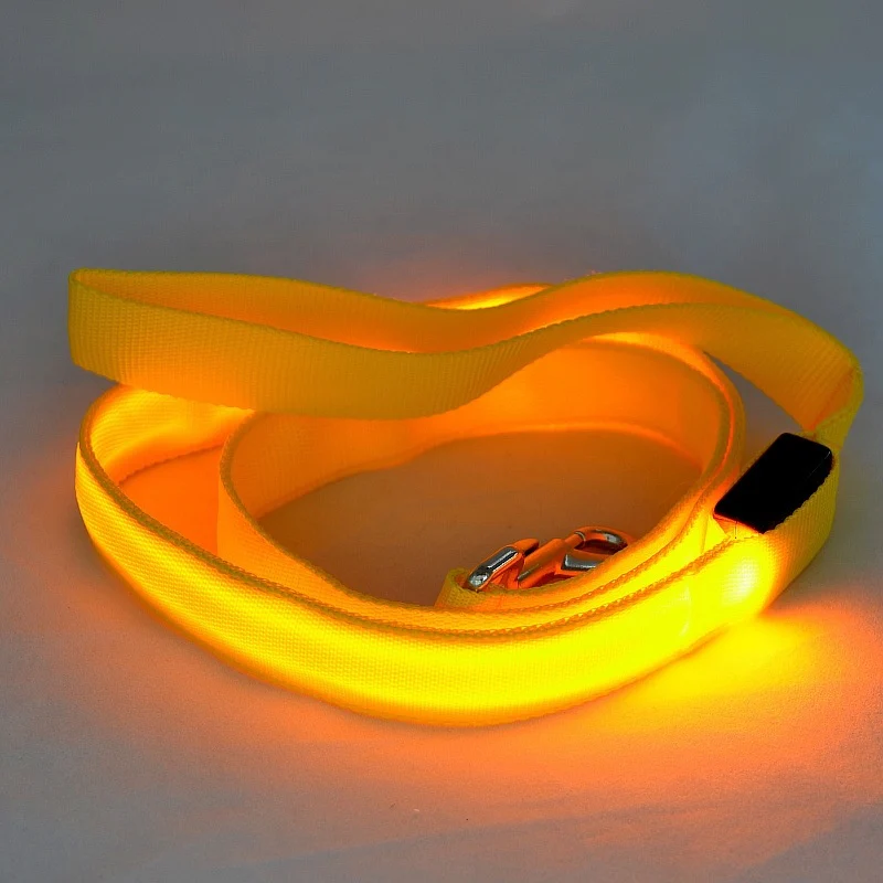 LED Veiligheidsriem Voor Honden | USB Oplaadbaar | Meerdere Lichtstanden | Ergonomisch Handvat | Nylon | Verkrijgbaar in Diverse Kleuren | 120cm Lang | 2.5cm Breed | Nachtelijke Wandeling Veiligheid - Image 5