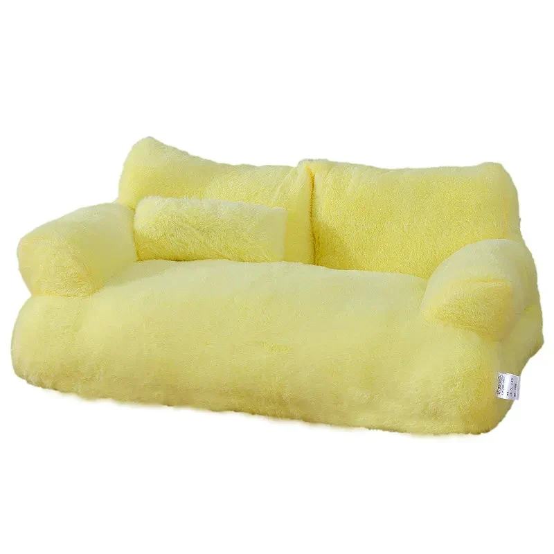 Pawstrip Luxe Katten Sofa | Pluche Warme Nest | Ademend Anti-Slip Huisdierbed | Compact Comfort | Voor Kleine en Middelgrote Katten Honden | Zachte Rugleuning | Verkrijgbaar in Kaki, Roze, Geel, Beige - Image 10