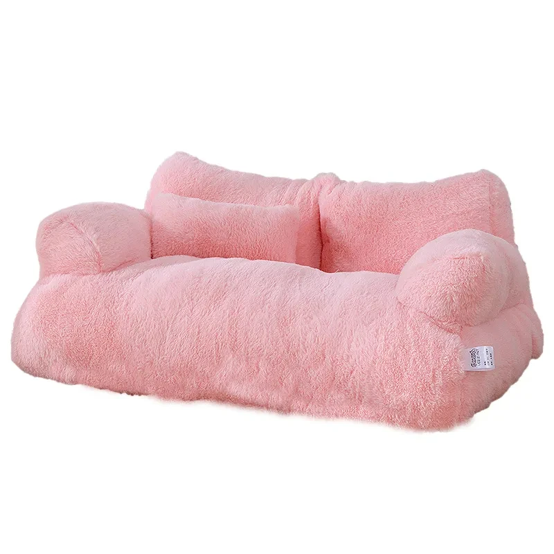 Pawstrip Luxe Katten Sofa | Pluche Warme Nest | Ademend Anti-Slip Huisdierbed | Compact Comfort | Voor Kleine en Middelgrote Katten Honden | Zachte Rugleuning | Verkrijgbaar in Kaki, Roze, Geel, Beige - Image 7