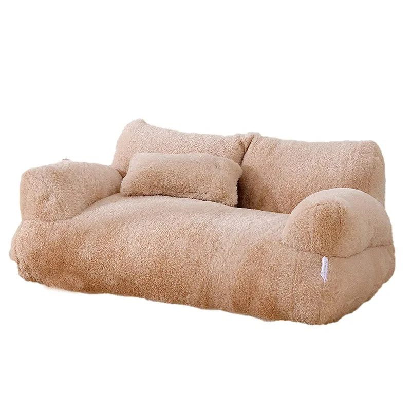 Pawstrip Luxe Katten Sofa | Pluche Warme Nest | Ademend Anti-Slip Huisdierbed | Compact Comfort | Voor Kleine en Middelgrote Katten Honden | Zachte Rugleuning | Verkrijgbaar in Kaki, Roze, Geel, Beige - Image 8