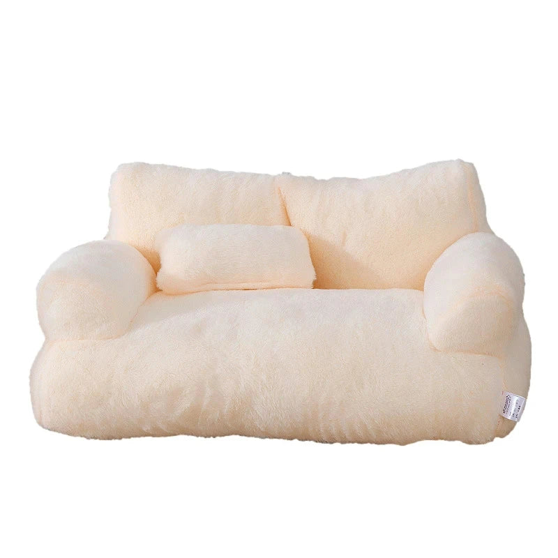 Pawstrip Luxe Katten Sofa | Pluche Warme Nest | Ademend Anti-Slip Huisdierbed | Compact Comfort | Voor Kleine en Middelgrote Katten Honden | Zachte Rugleuning | Verkrijgbaar in Kaki, Roze, Geel, Beige - Image 9