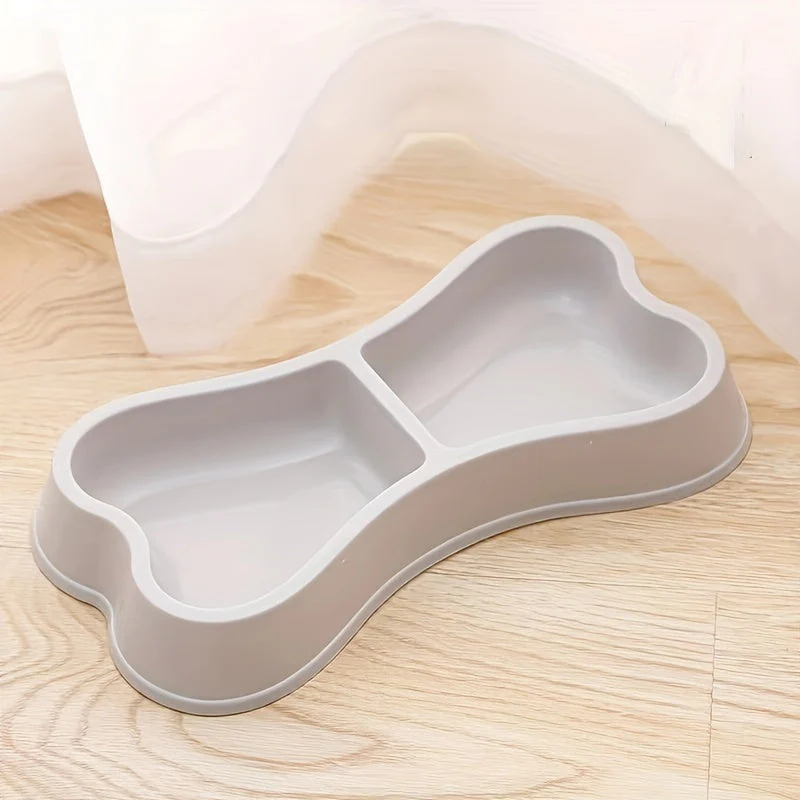 Macaron hondenvoerbak met botvorm | Dubbele voerbak van duurzaam plastic | Twee compartimenten voor eten en water | Voor kleine en middelgrote honden | 24x11x4,3 cm | Lichtgewicht en makkelijk schoon te maken - Image 4