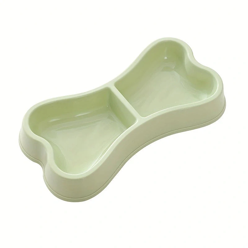 Macaron hondenvoerbak met botvorm | Dubbele voerbak van duurzaam plastic | Twee compartimenten voor eten en water | Voor kleine en middelgrote honden | 24x11x4,3 cm | Lichtgewicht en makkelijk schoon te maken - Image 7