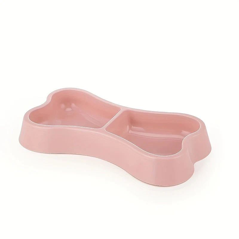 Macaron hondenvoerbak met botvorm | Dubbele voerbak van duurzaam plastic | Twee compartimenten voor eten en water | Voor kleine en middelgrote honden | 24x11x4,3 cm | Lichtgewicht en makkelijk schoon te maken - Image 8