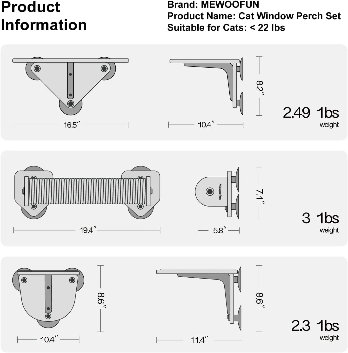 Kattenraam Ligbed 3-in-1 | Klimplank en Krabpaal Inclusief | Duurzaam Sisal & Polyester | Sterke Zuignappen | Stevige Basswood Constructie | Max 10 kg Capaciteit | Gemakkelijk Monteerbaar & Verplaatsbaar - Image 6