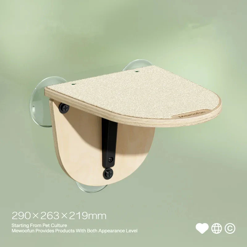 Kattenraam Ligbed 3-in-1 | Klimplank en Krabpaal Inclusief | Duurzaam Sisal & Polyester | Sterke Zuignappen | Stevige Basswood Constructie | Max 10 kg Capaciteit | Gemakkelijk Monteerbaar & Verplaatsbaar - Image 7