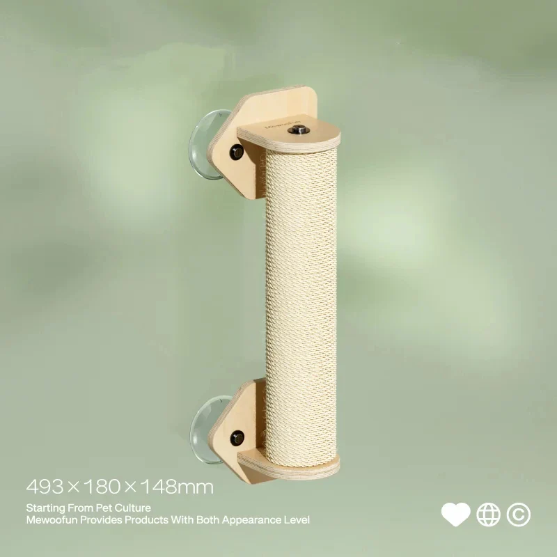 Kattenraam Ligbed 3-in-1 | Klimplank en Krabpaal Inclusief | Duurzaam Sisal & Polyester | Sterke Zuignappen | Stevige Basswood Constructie | Max 10 kg Capaciteit | Gemakkelijk Monteerbaar & Verplaatsbaar - Image 8