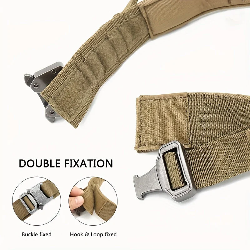 Tactische hondenhalsband nylon | Verstelbaar | Stevige kunststof gesp | D-ring voor riembevestiging | Geschikt voor middelgrote en grote honden | Camouflagemotief - Image 10